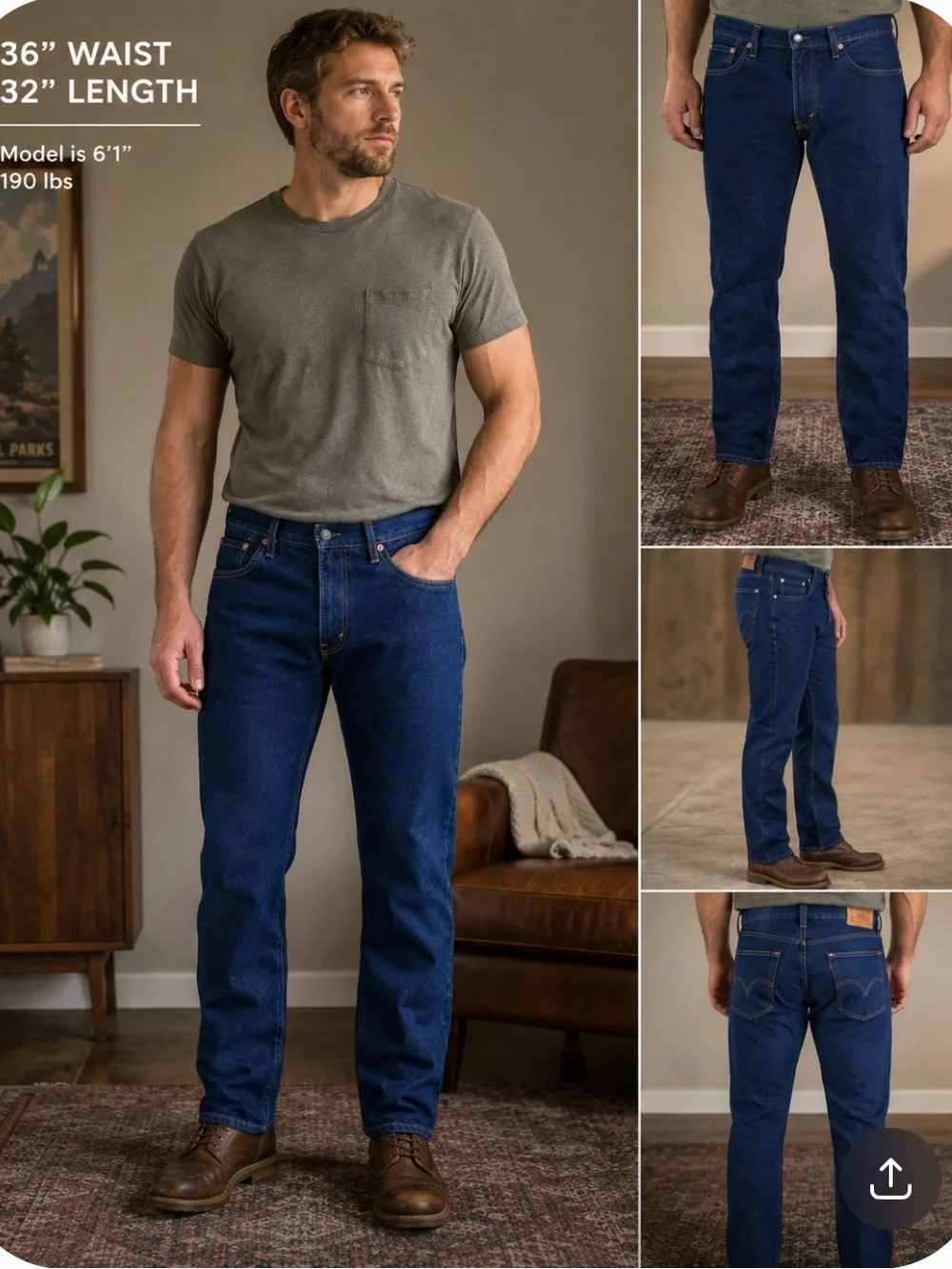 Levi's Men’s Classic Navy Straight-Leg Jeans